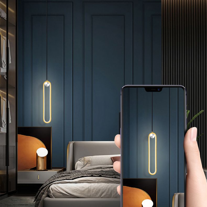 Aluminium LED Chandelier in Modern Luxury Style Wrought Iron Linear Pendant Light with Silicone Shade