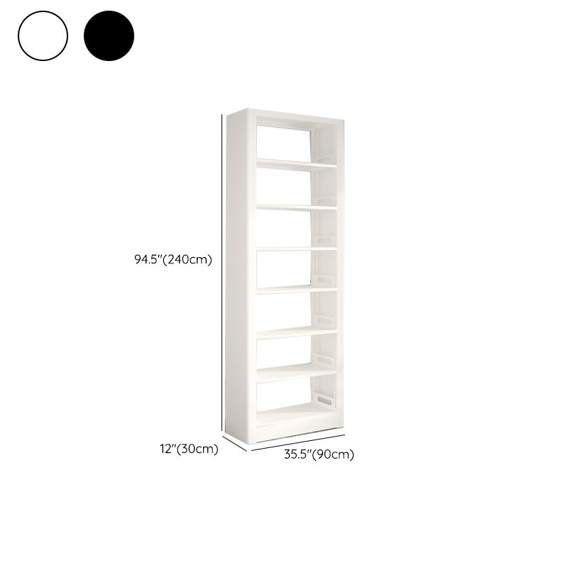 Modern Open Back Bookshelf Vertical Metal Bookcase with Shelves