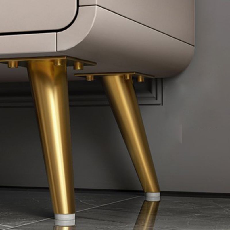 Glam Stone Storage Chest Bedroom Vertical Chest with Metal Legs