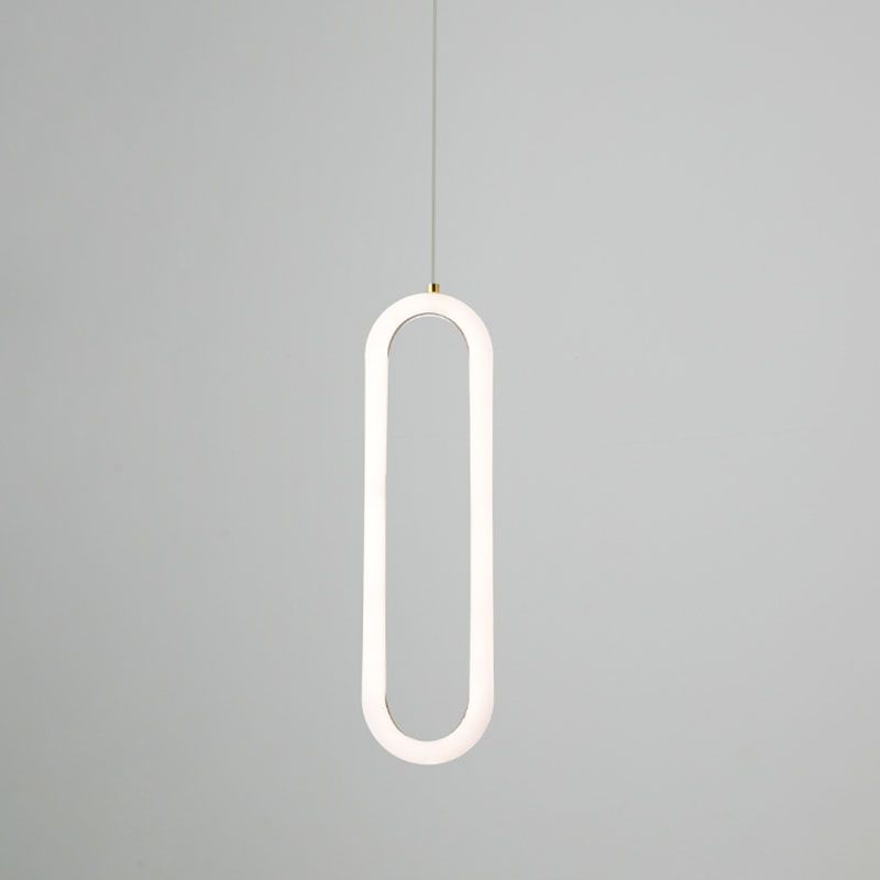 Metalen langwerpige hanglamp plafondlicht eenvoudige stijl LED gouden plafond suspensielampje