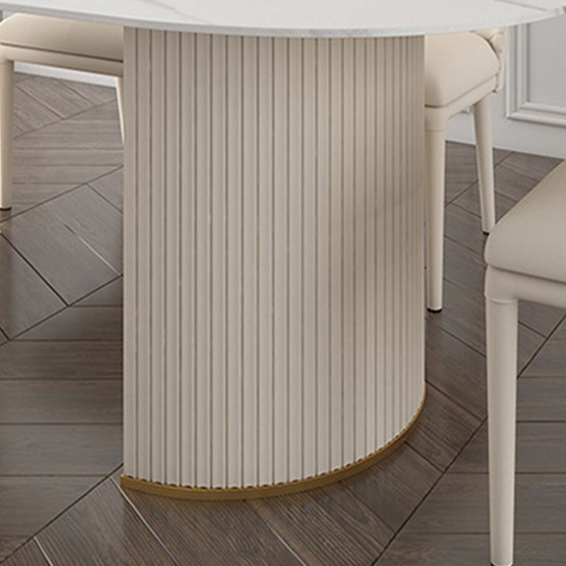 Oval Sintered Stone Dining Table Traditional Luxury Dining Table for Home Use