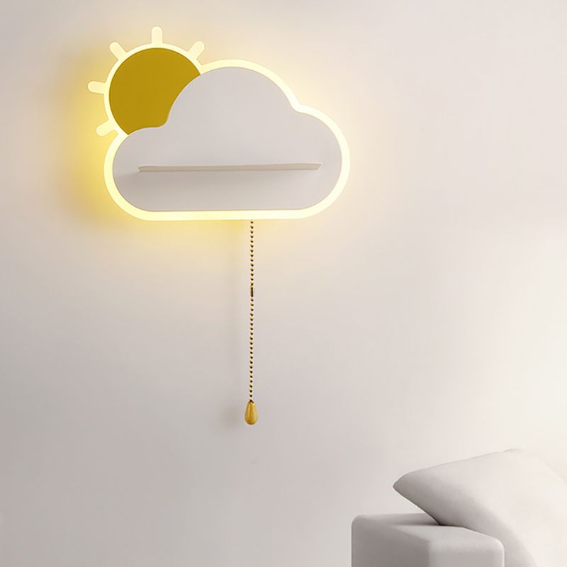 Cloud Shape Metal Wall Light Kid Style 1 Light Wall Lighting Fixtures