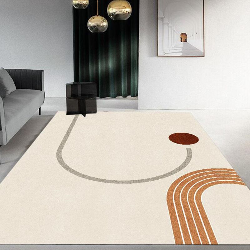 Tapis nordique en Polyester, ton blanc, bloc de couleur, pour l'intérieur, avec support antidérapant, pour la décoration de la maison