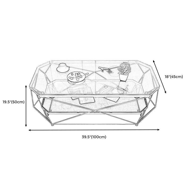 Contemporary Glass Cocktail Table Frame Coffee Table  for Dining Room
