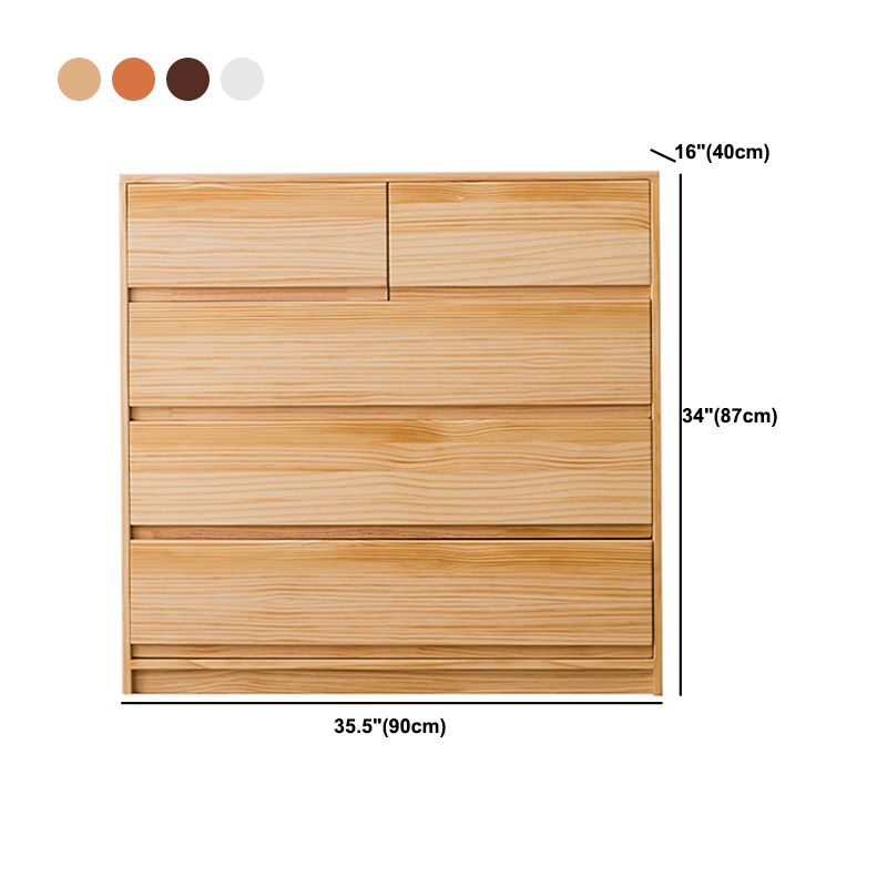 15.74" Wide Modern Accent Chest with 5/6Drawers Wood Rectangle Chest