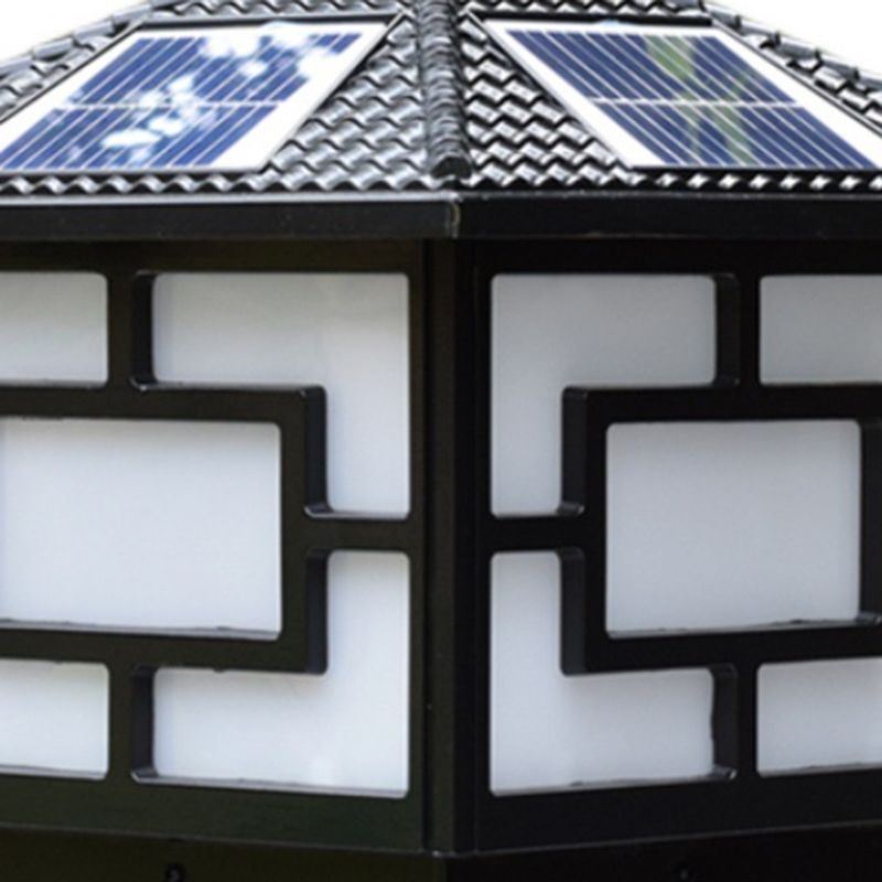 Black/Golden Waterproof Outdoor Lights Square Pillar Lamp for Garden