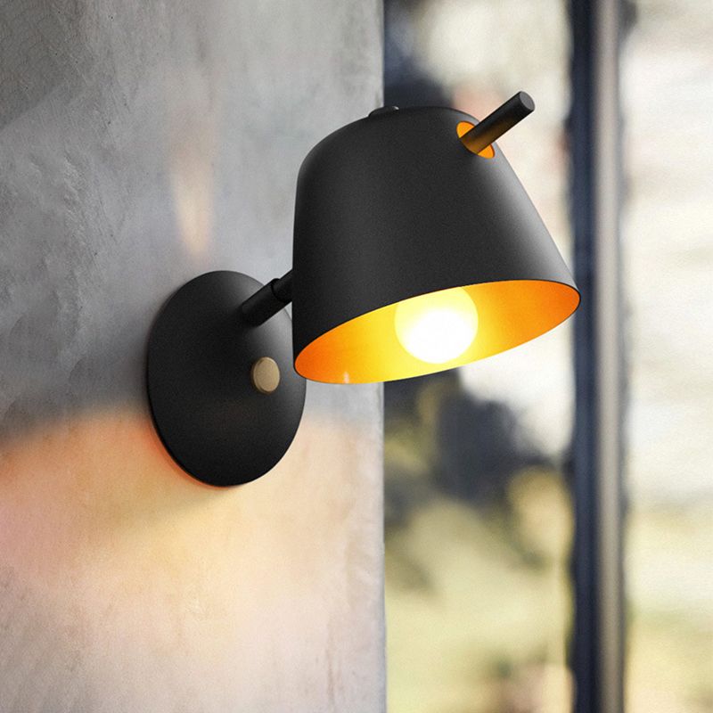 1-Light Wall Lamp Macaron Style Wall Mount Lamp with Metal for Living Room