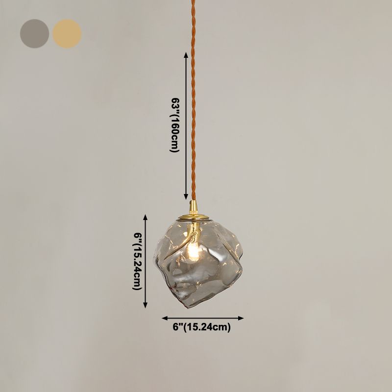 Kit de lumière en verre transparent léger en verre transparent à 1 lumière pour salle à manger