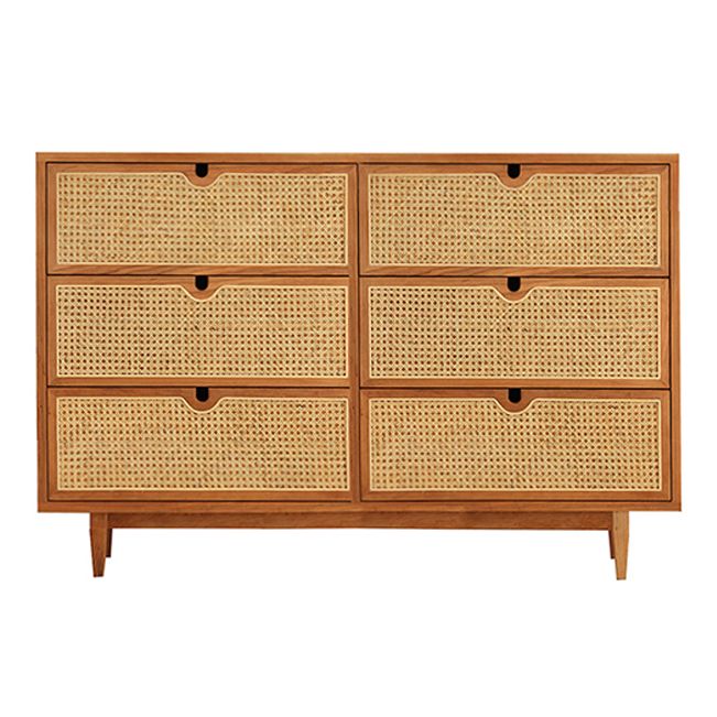 Pine Solid Wood Buffet Modern Natural Living Room Dining Buffet with Drawers