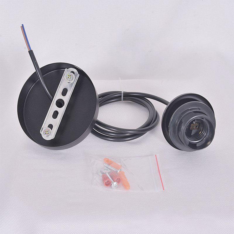 Single Bulb Industrial Style Hanging Light Open Bulb Retro Black Mini Pendant Lamp for Restaurant