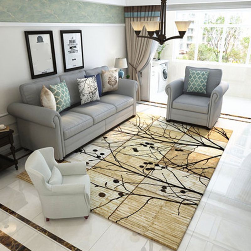 Environmental Modern Area Rug Multi Colored Geometrical Rug Pet Friendly Non-Slip Machine Washable Rug for Home