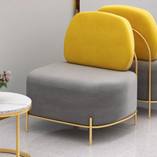 Contemporary Grey Sofa with Golden Frame and Armless Standard Sofa