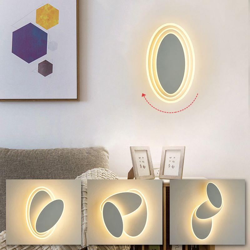 Layered Metal Wall Light Sconce Nordic Style LED Wall Mounted Light for Living Room