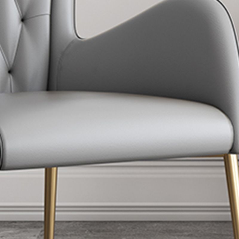 Chaises de salle à manger en cuir et velours, fauteuil de salle à manger à dossier haut de style Glam
