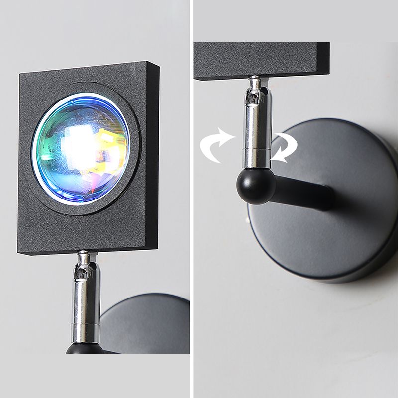 Modern Minimalist Style Armed Wall Mounted Light Fixture Metal 1 Light Sconce Light Fixtures in Black Finish