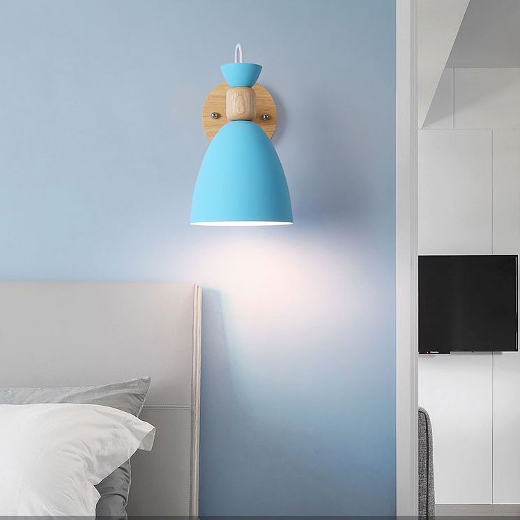 Moderni macaron nordici in stile geometrico con sconde da parete geometrica 1 flione leggero in giallo e bianco