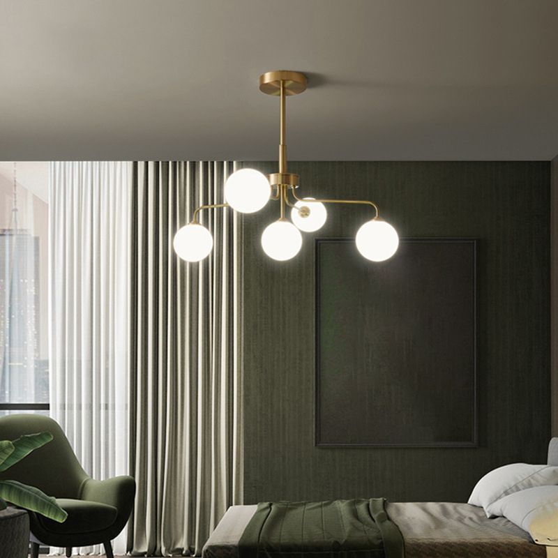 Minimalistische stijl Ronde kroonluchter verlichtingsarmatuur Glazen slaapkamer Hanglampkit