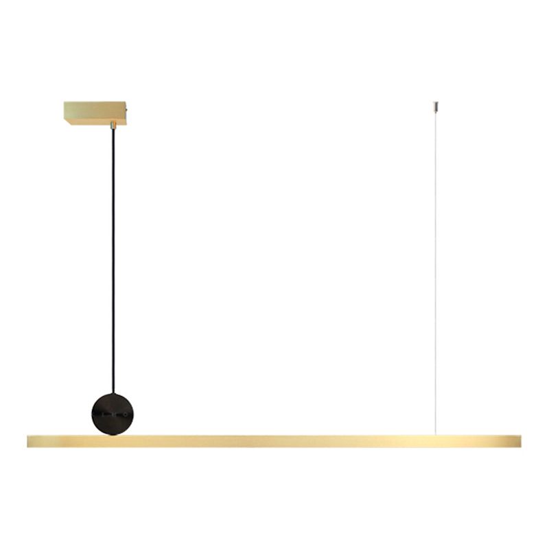 Gold Island Lights Modernes 1-Licht-Restaurant Lineare Aufhängungslampen mit Acrylschatten
