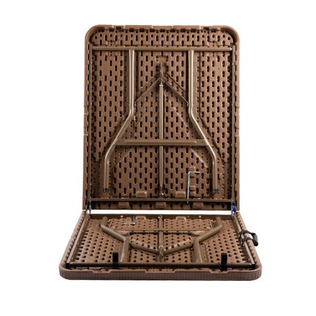 Modern Rattan Patio Dining Table 1/3/5 PCS Brown Dining Set with Collapsible Table