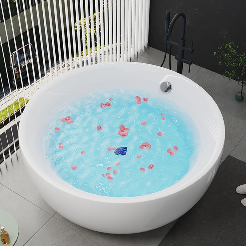Antique Finish Round Soaking Bath Stand Alone Modern Bath Tub
