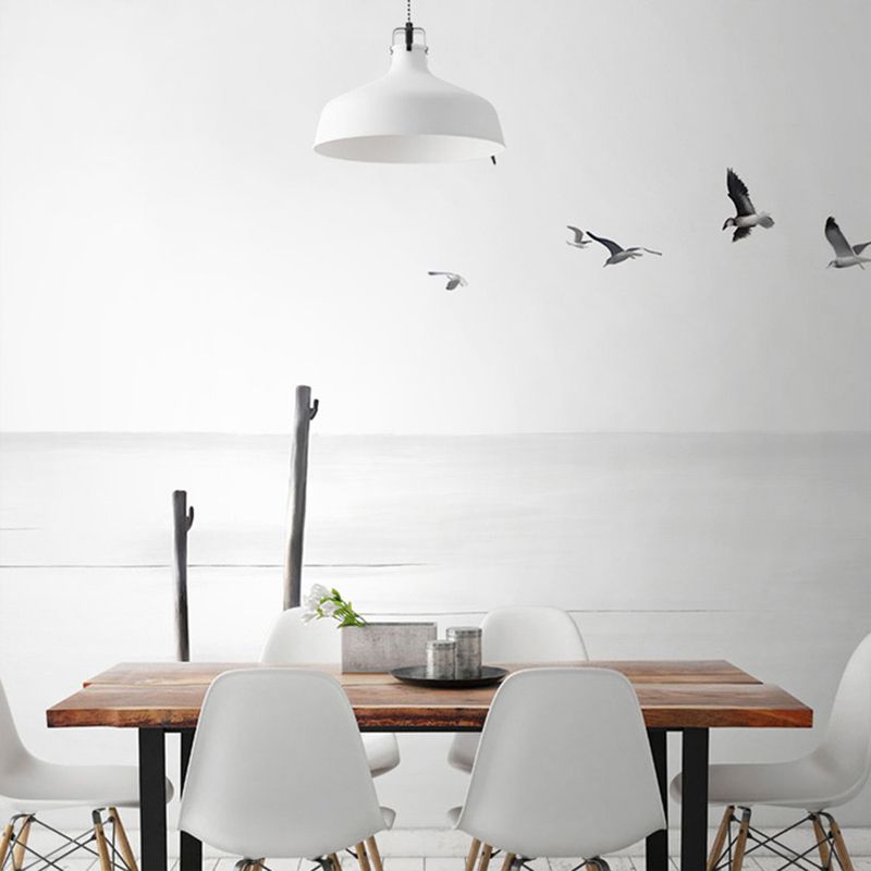Whole River Wall Covering for Accent Wall Flying Bird Mural in Black and White, Moisture-Resistant