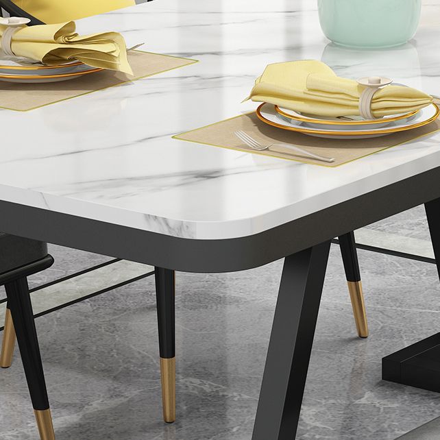 Modern 1/2/5/7 Pieces Dining Set White Stone Top Dining Furniture