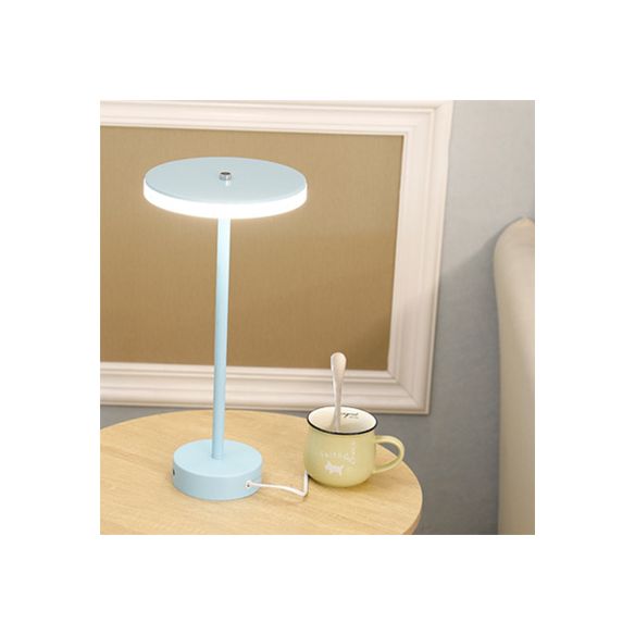 Macaron Style Rounded Table Lamp Acrylic LED Living Room Table Lighting in Blue/Green, Warm/White Light