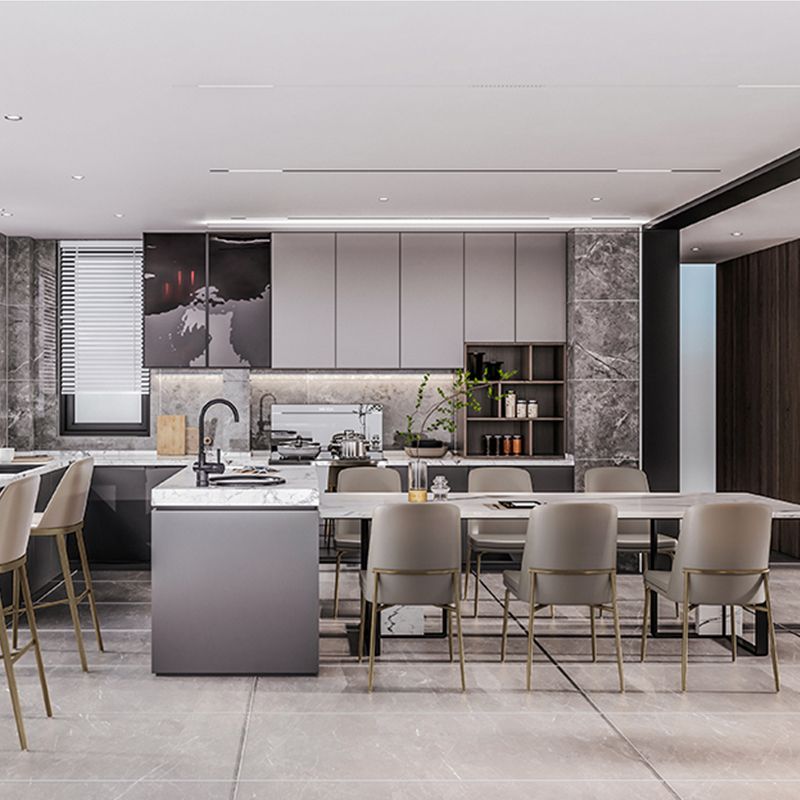 Glam Leather Bar Stool Backrest Gold Frame Counter Stool for Bristol