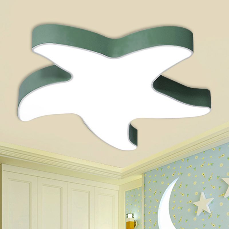 Macaron Loft Starfish Flush Mount Light Acrylic Candy Colored Ceiling Light