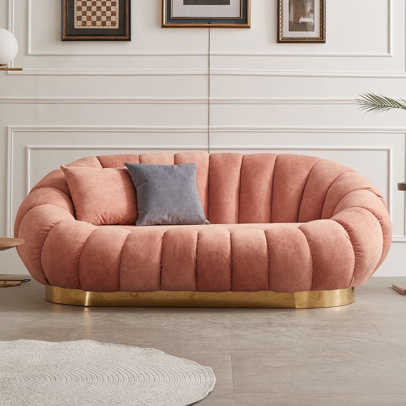 Sofa courbe de couleur unie contemporaine avec bras penchés pour le salon de la chambre