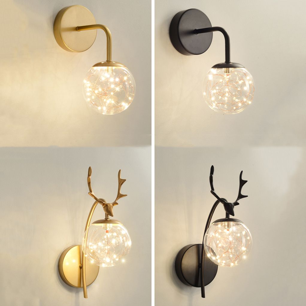 Nordic Modern Wall Mount Light Simple Glass Shade Wall Sconce Lamp Fixture for Living Room