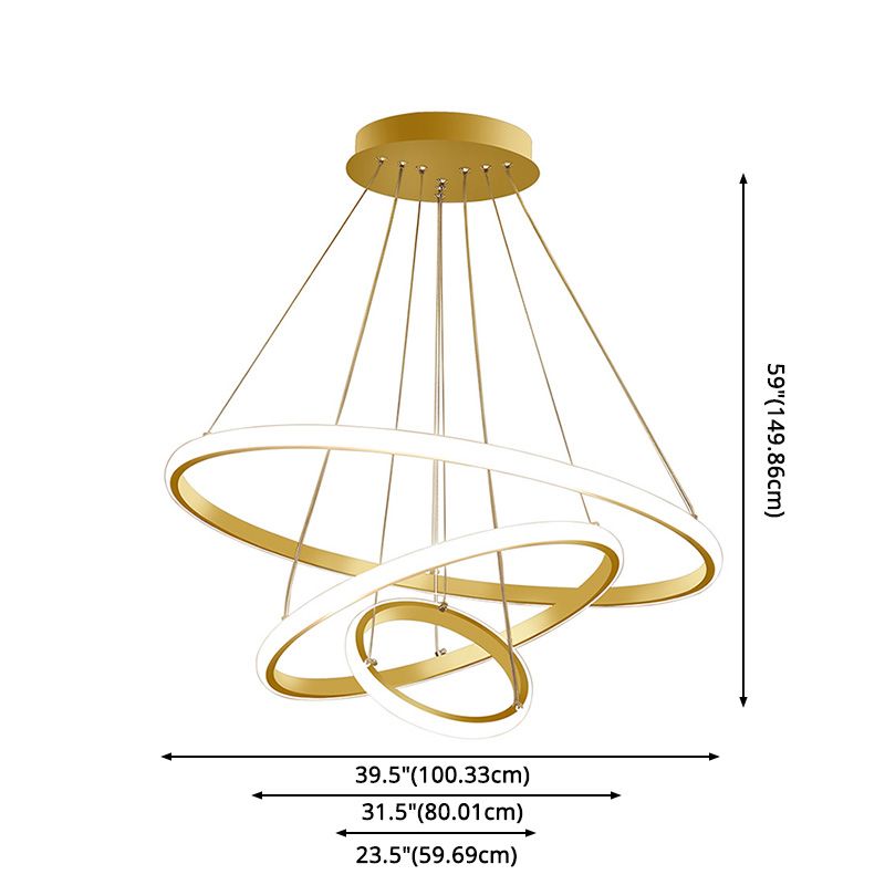 Modern Simplicity Hanging Multi-Tier Chandelier Pendant Light Metal Ceiling Lights Fixture for Restaurant