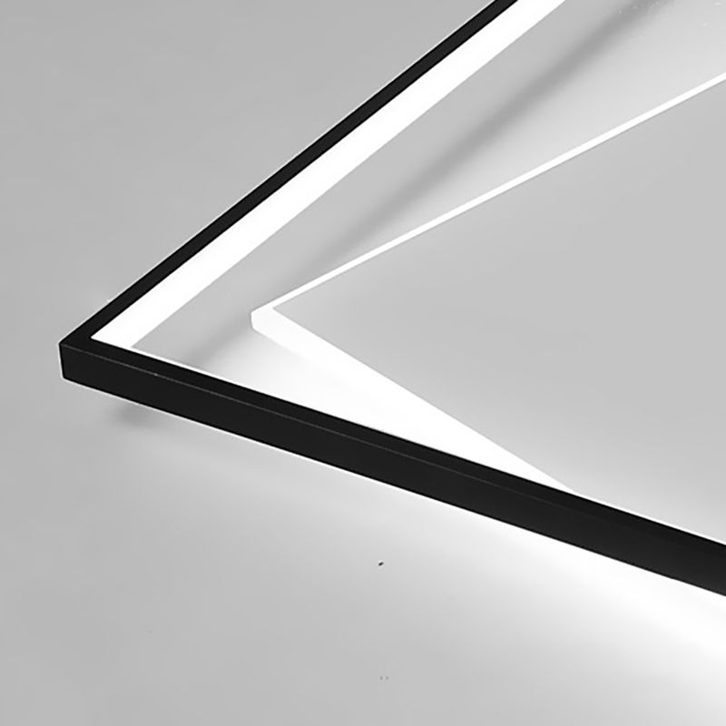 Plafonnier géométrique en métal, style simple, LED noir, éclairage proche du plafond