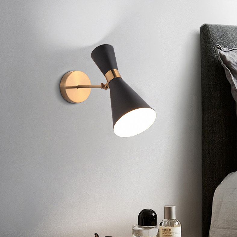 Postmodern Metal Sconce Light Fixtures Single Bulb Wall Lamp for Bedroom Living Room