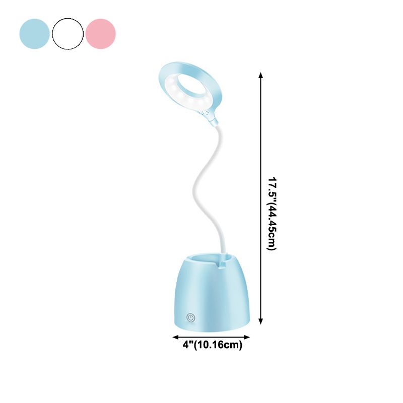 Lampada da tavolo moderna con porto USB a 1 luccio di plastica circolare luce per dormitorio