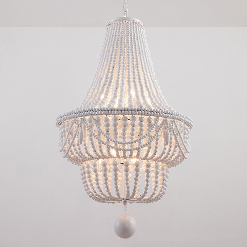 Korbförmige hölzerne Anhänger Kronleuchter Landstil Deckenhängung Lampe