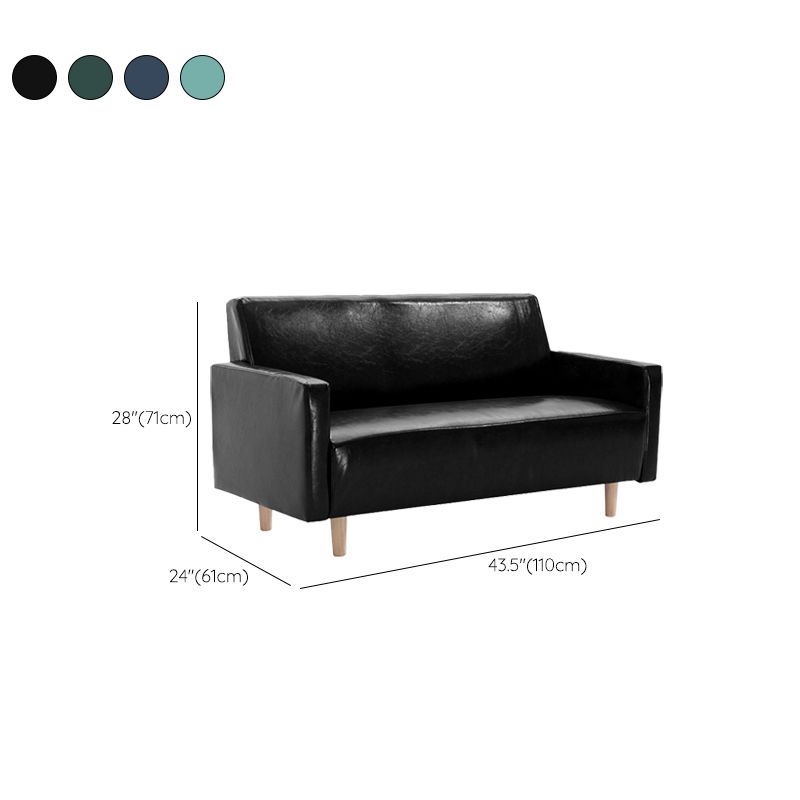 Modernistic Standard Sofa Pillows Square Arm 2 Seater Living Room Settee