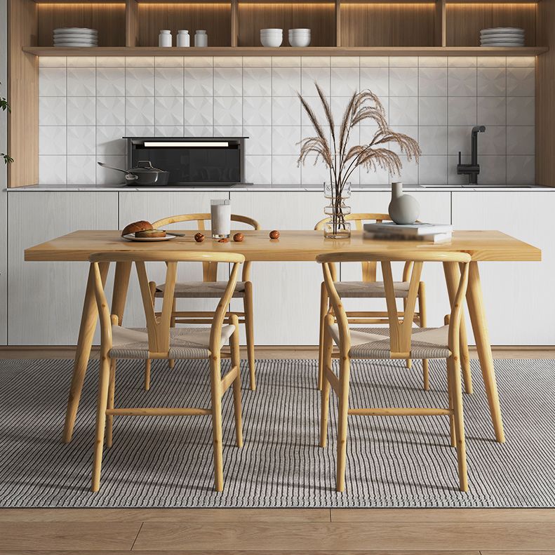 Contemporary Solid Wood Standard Dining Set Rectangle Kitchen Dining Set with 4 Legs Base