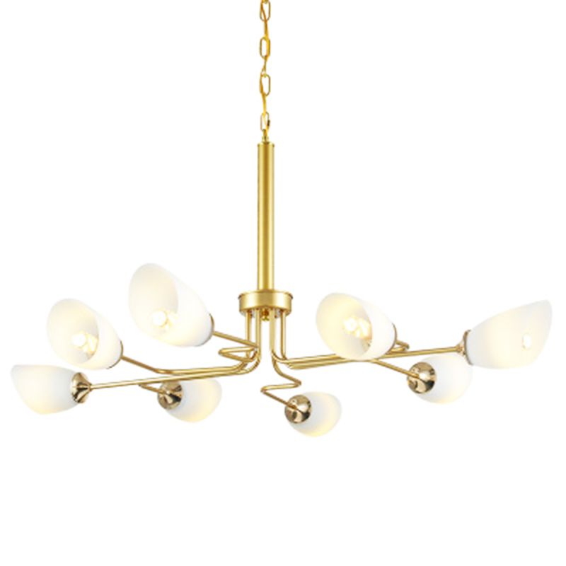 8 LUMILES PENDANT LUMIÈRE TRADITIONNELLE VERRE OVAL GRATIT PROSDIER PROSDIGE en laiton pour le salon