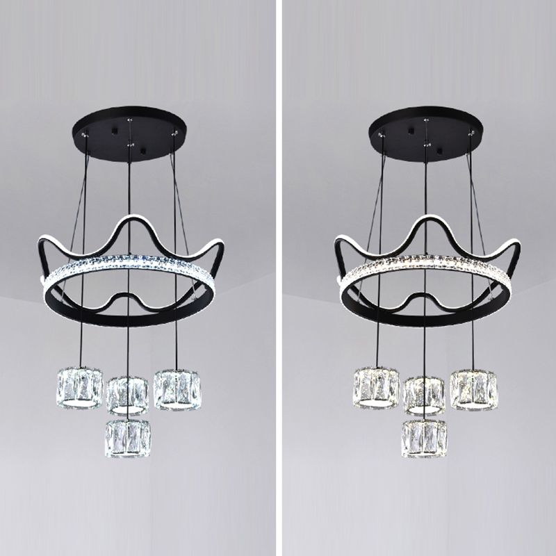 Nordic Crystal Chandelier Geometric 5 Lights Chandelier Pendant for Living Room