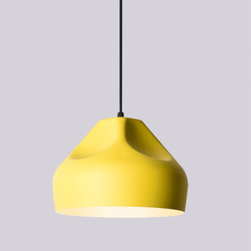 Macaron Single-Bulb Pendant lampe Aluminium Géométrique Hanging Light pour salle à manger