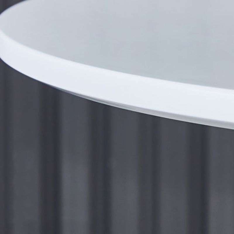 Modern Wood Table for Restaurant Round Table with Metal Pedestal