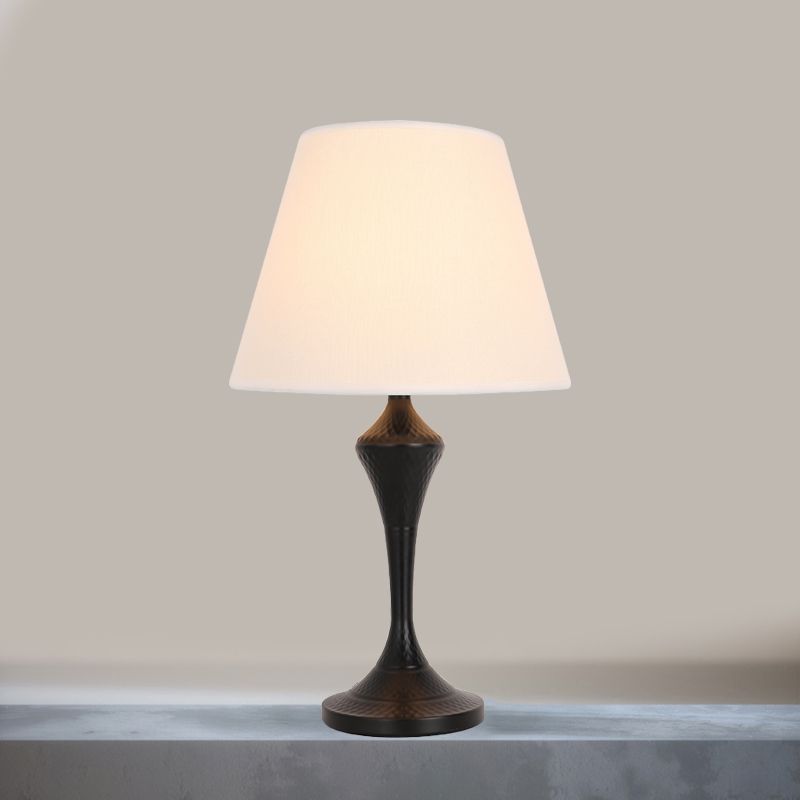 Lampada del libro di lettura affusolata in tessuto anticato 1 comodino camera da letto leggero in bianco/nero