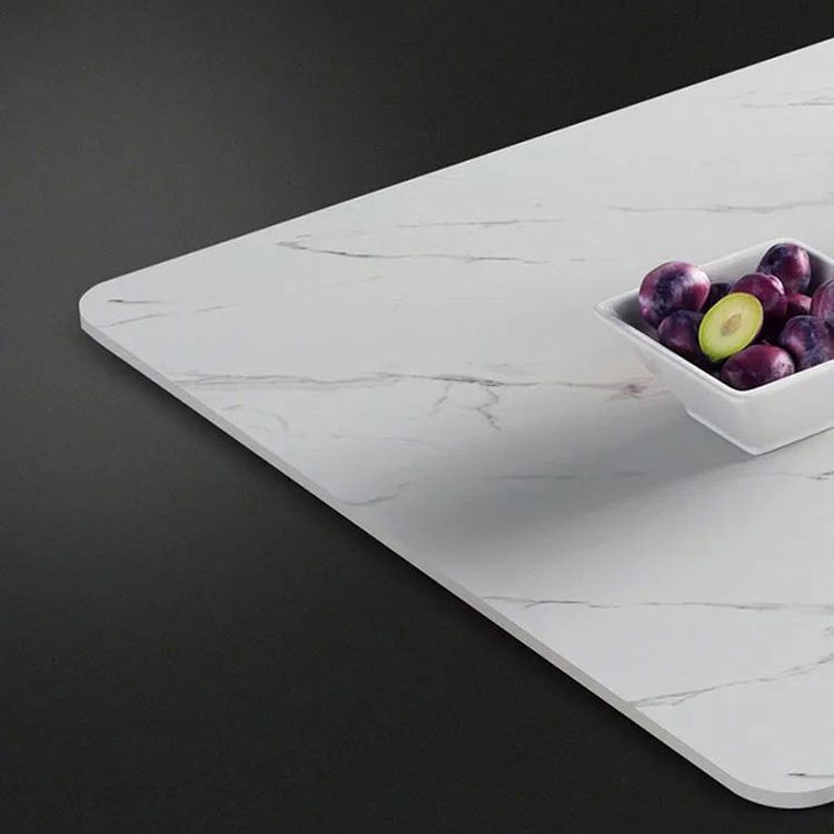 Metal Modern Rectangle Table Sintered Stone Table for Kitchen and Dining Room