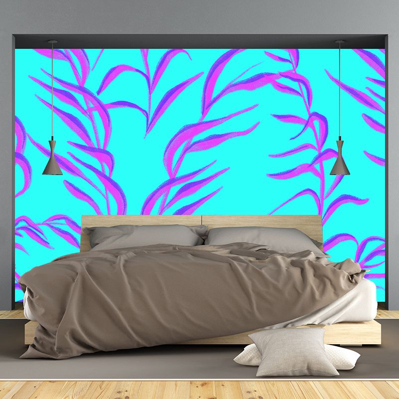 Tropical Plants Wall Mural Tropical Style Mildew Resistant for Reading Room