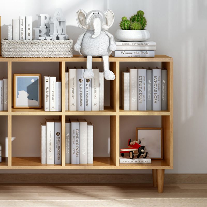 Modern Style Solid Wood Bookshelf Open Back Bookcase with Shelves