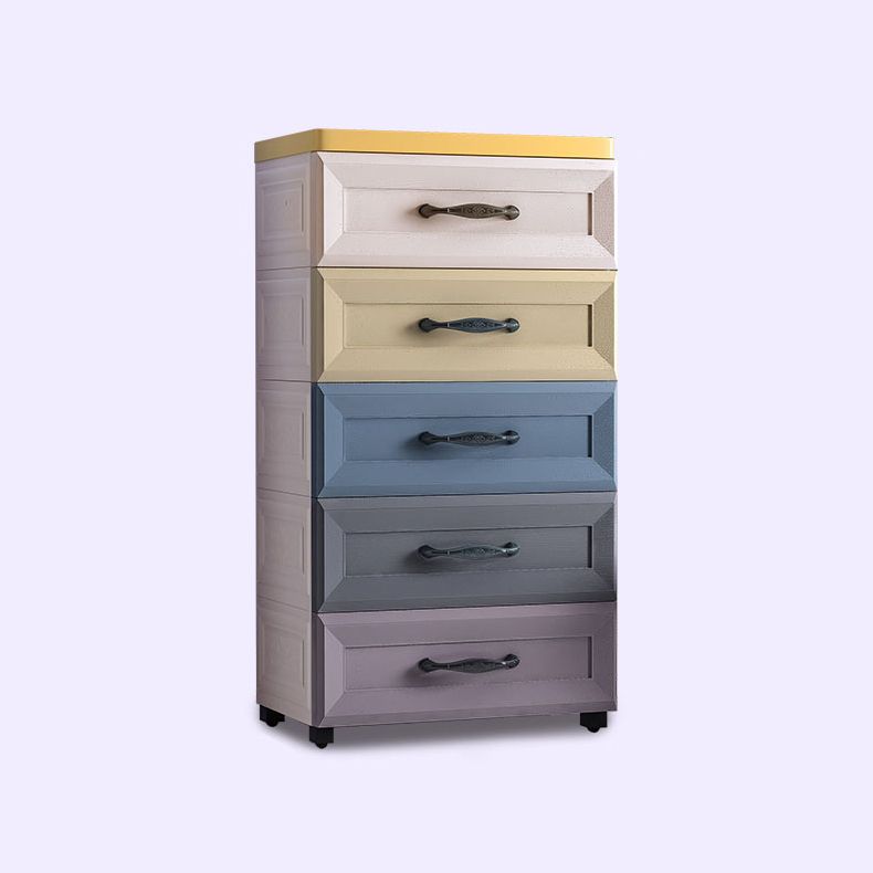 Contemporary Plastic Storage Cabinet Non-Hanging Armoire for Home
