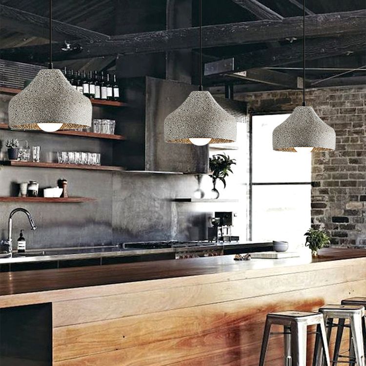 Cement Pendant Ceiling Lights with Shade Modern 1 Light Pendant Lamp