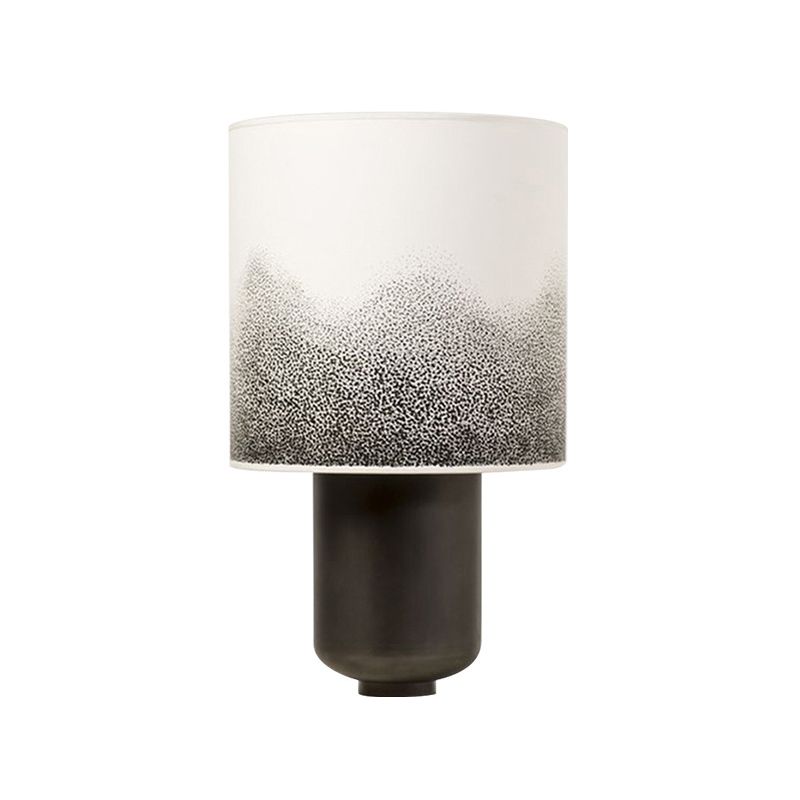 Tissu baril Table Light Contemporary 1 Bulbe Black Task Lighting avec base métallique