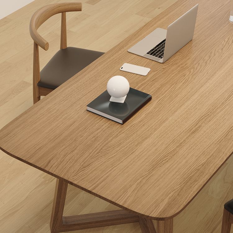 Modern 1/2/4 Pieces Rectangle Dining Set Solid Wood Dining Table with Wooden Chairs